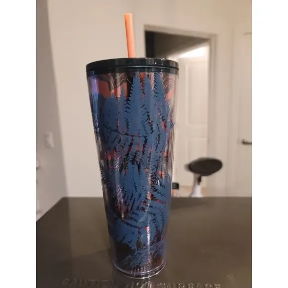 Starbucks Blue and Gold Venti Cold Cup Tumbler